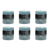 DUFTKERZE ZART - Blau - 64 Std. - 6er set - Blau, Paraffin (10/10cm) - J-Line