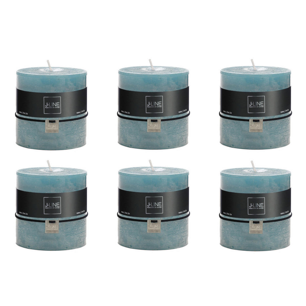 DUFTKERZE ZART - Blau - 64 Std. - 6er set - Blau, Paraffin (10/10cm) - J-Line