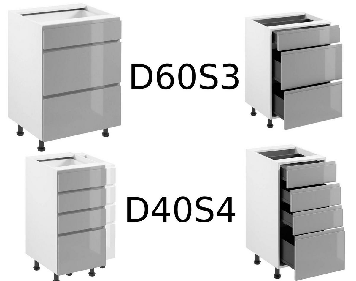 ECKKÜCHE 250 x 270 cm - Aspen K67-M250 - in Grau/Hochglanz - Grau, Holz (520/212/270cm)