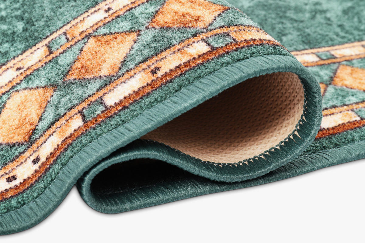 TEPPICHLÄUFER Anti-Rutsch Dunkelgrün rutschfest Gummiunterlage 67/200 cm - Dunkelgrün, Textil (67/200cm) - Tapiso