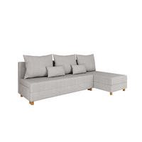 ECKSOFA Lellice L-Form - links oder rechts montierbar, hellgrau - Hellgrau, Holz (214/122cm) - Panda Möbel