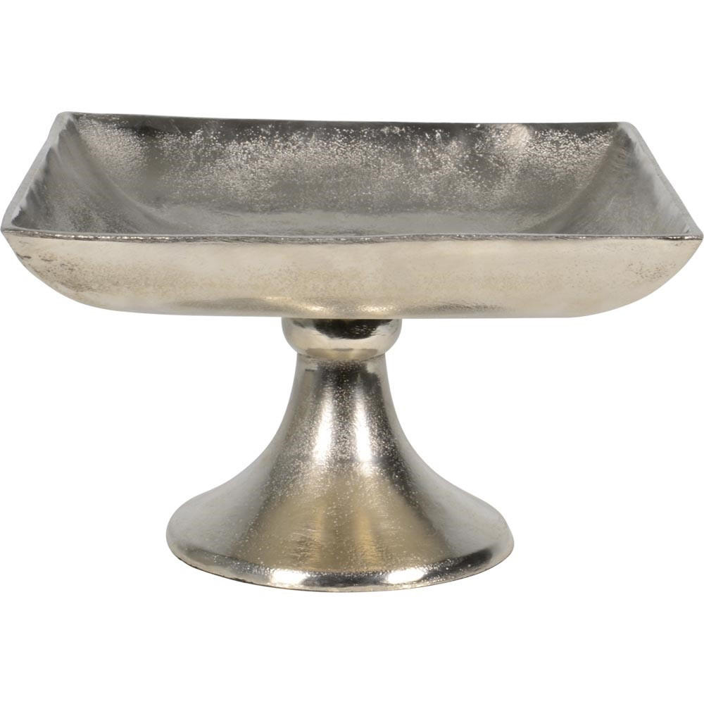 SCHALE Brush - Silber - 30/30/17 cm - Silberfarben, Metall (17cm) - Lesli Living