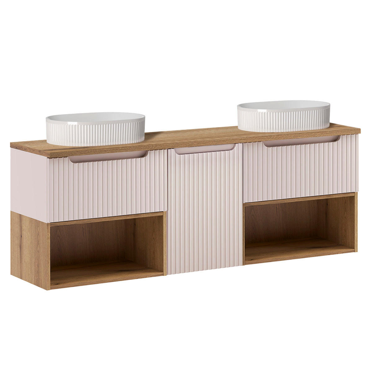 DVOJNI UMIVALNIK 160.4cm Riva Kašmir - bež, leseni material (160.4/60/40cm) - Petits-meubles