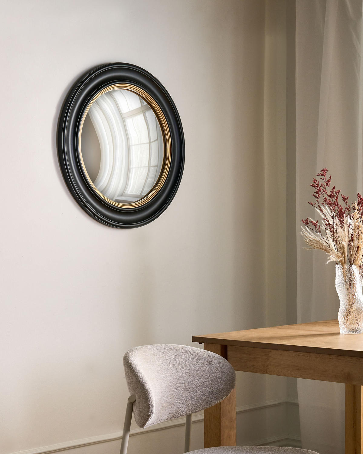 WANDSPIEGEL 66/66 cm Schwarz Malo - Goldfarben/Schwarz, Kunststoff (66/66/3cm) - Beliani