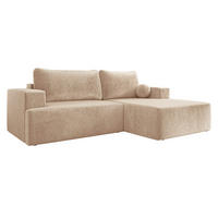 ECKSOFA Mivo, Seite: Rechts - Beige/Schwarz, Holz/Kunststoff (266/163cm) - MIRJAN24