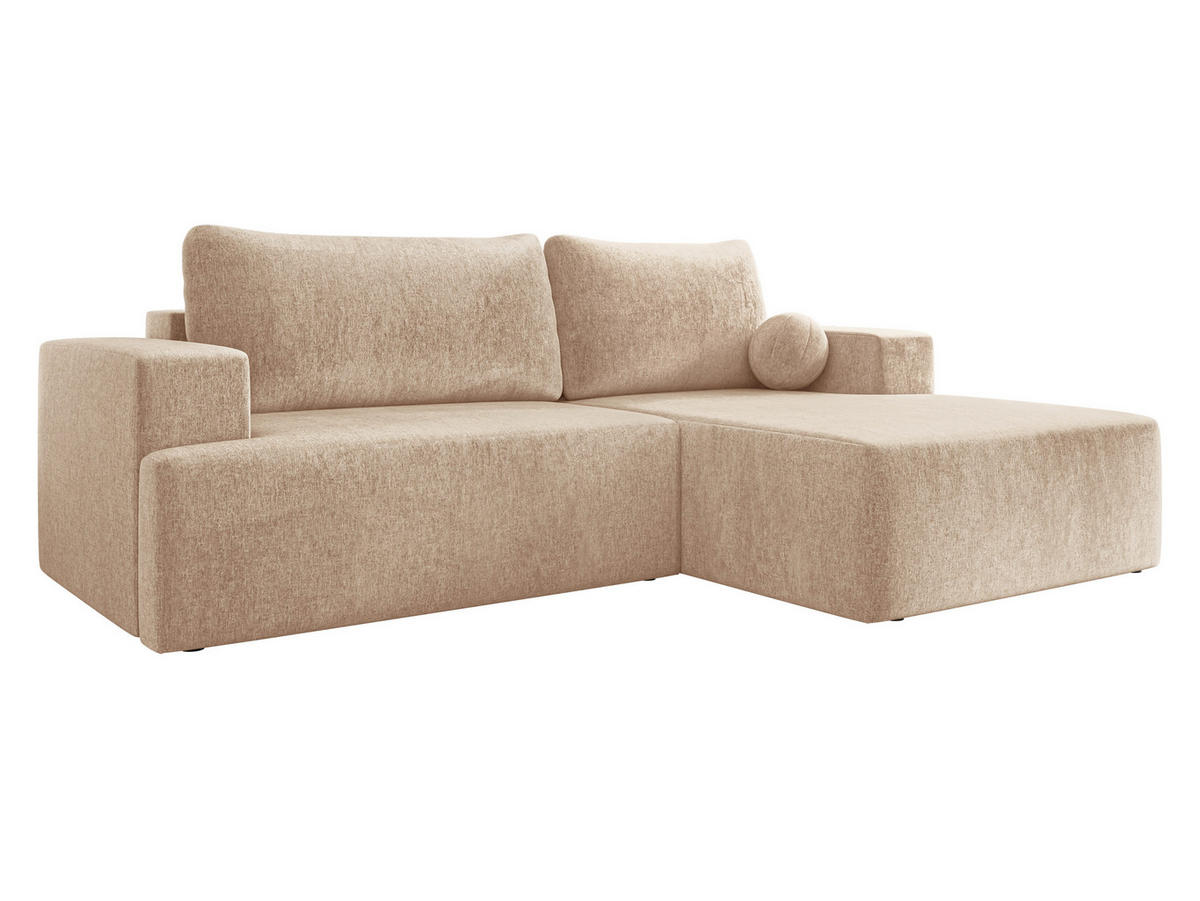 ECKSOFA Mivo, Seite: Rechts - Beige/Schwarz, Holz/Kunststoff (266/163cm) - MIRJAN24