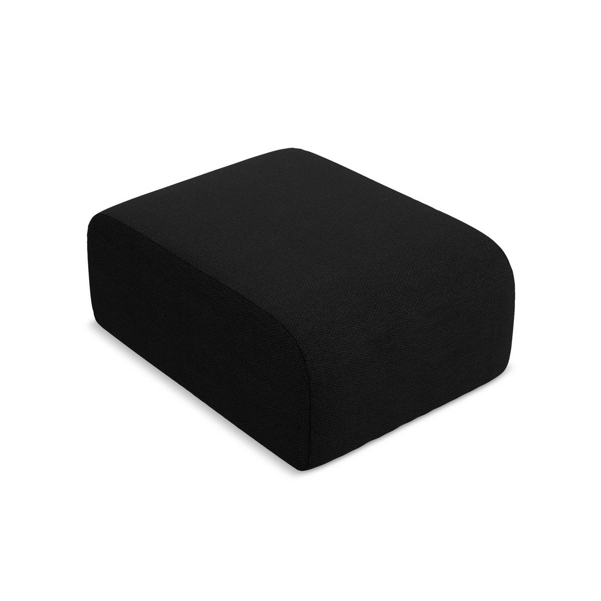 POUF Bouclé Stoff Schwarz - Schwarz, Holzwerkstoff/Kunststoff (72/42/94cm) - LaMiaSofa