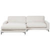 3-SITZER-ECKSOFA cremeweiß linksseitig Maloy - Schwarz/Weiß, Textil (272/189cm) - Beliani