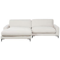 3-SITZER-ECKSOFA cremeweiß linksseitig Maloy - Schwarz/Weiß, Textil (272/189cm) - Beliani