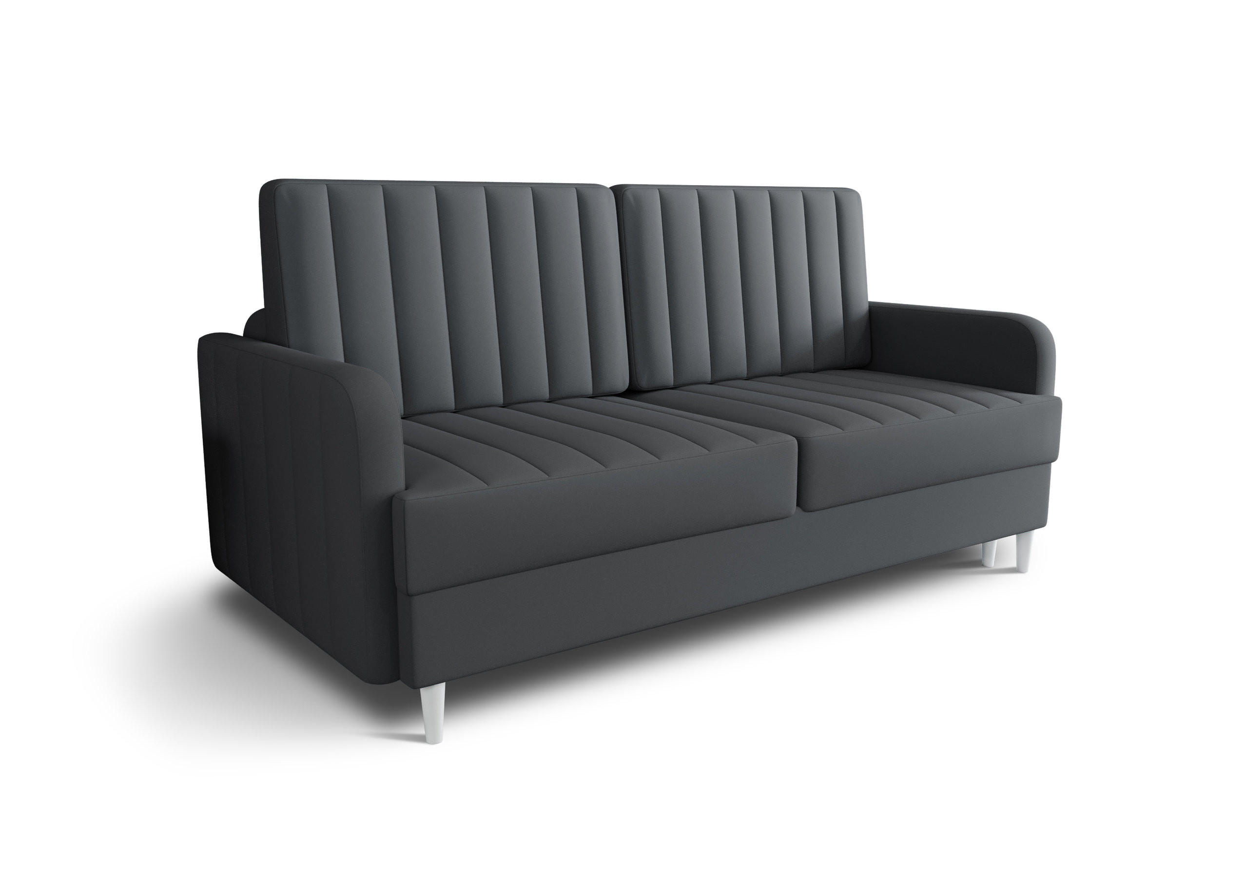 SCHLAFSOFA KONGO 08, Sofa mit Schlaffunktion, Farbe: Dunkelgrau, Velourstoff - Dunkelgrau, Textil (222/100/100cm) - O-Sofa