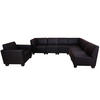 COUCH-GARNITUR Schwarz - Schwarz, Textil (258/76/186cm) - MCW