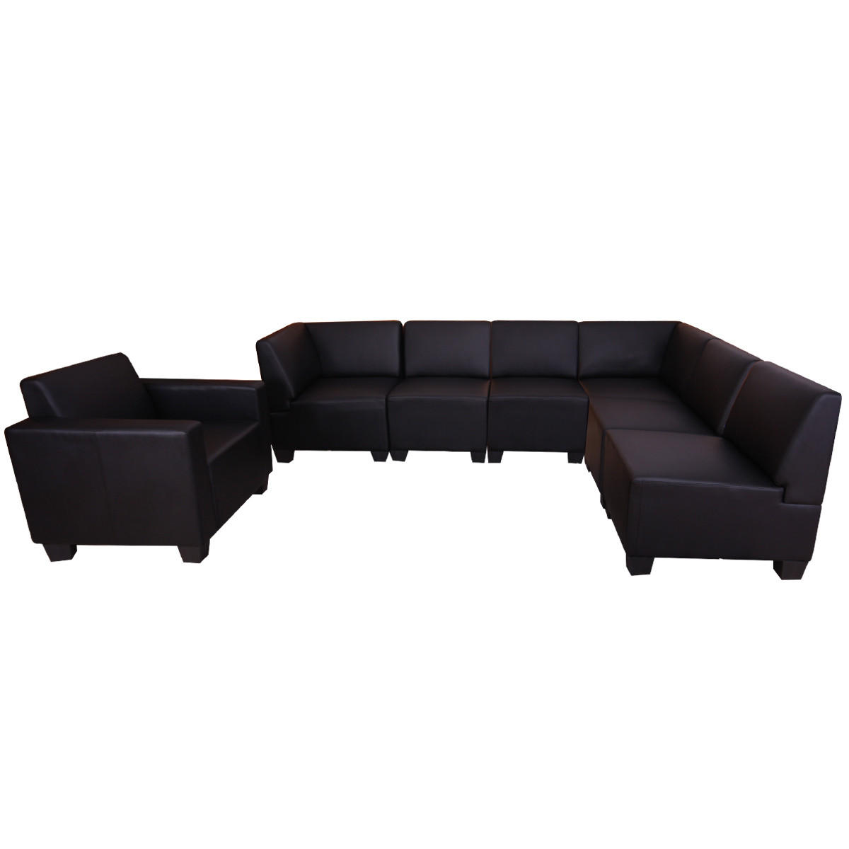 COUCH-GARNITUR Schwarz - Schwarz, Textil (258/76/186cm) - MCW