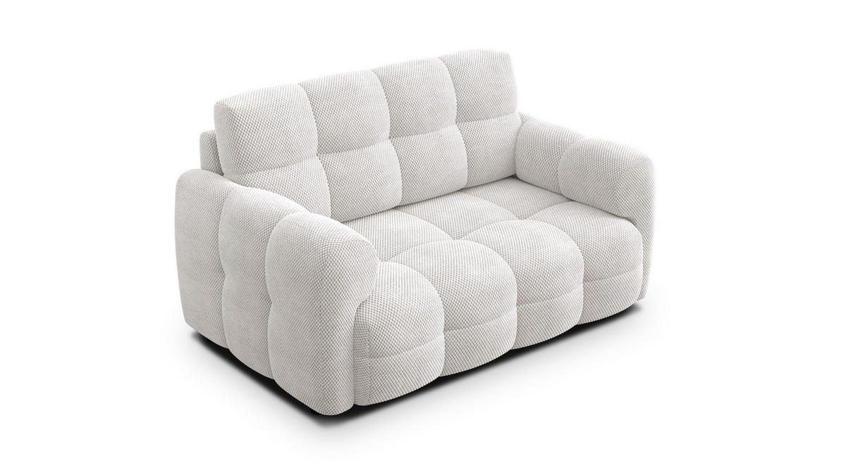 SOFA MELLOW 2-Sitzer, creme - Creme/Schwarz, Holz/Textil (153/87/98cm) - Courtois Laville