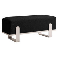 SITZBANK Melissa, Polsterbank 80 cm mit Metallgestell, Bouclé-Stoff, Schwarz+Kaschmir - Kaschmir/Schwarz, Metall (80/47/35cm) - Beautysofa
