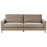 3-SITZER-SOFA taupe/hellbraun Siggard - Taupe/Hellbraun, Textil (217/82/92cm) - Beliani