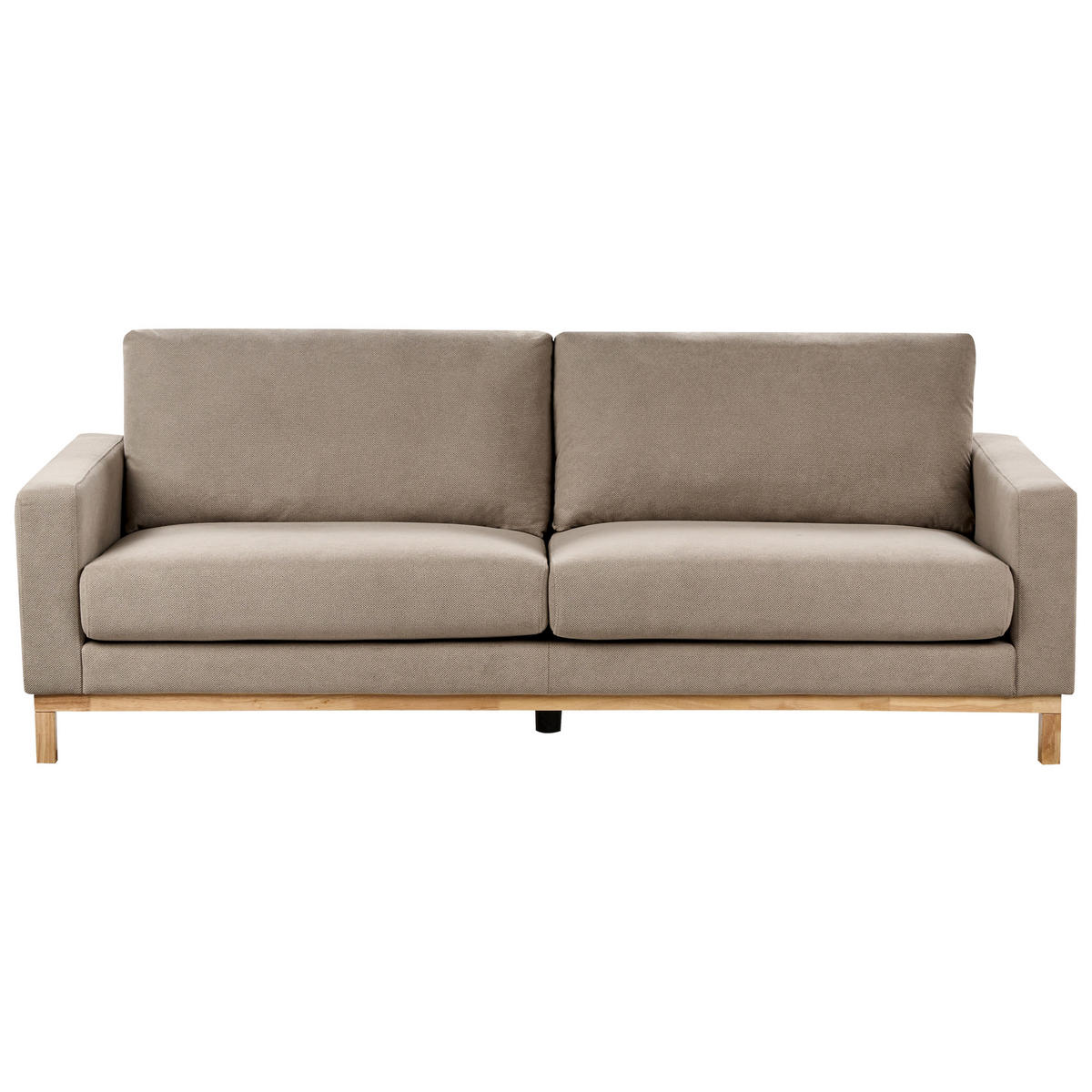 5-SITZER-SOFA SET taupe/hellbraun Siggard - Taupe/Hellbraun, Textil (92/92/217cm) - Beliani