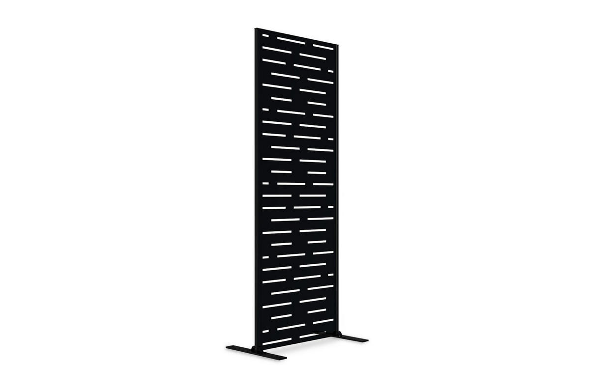 SICHTSCHUTZPANEEL dekorativ Arlberg schwarz H.160cm Vollmuster - Schwarz, Metall (60/160cm) - Casanoov
