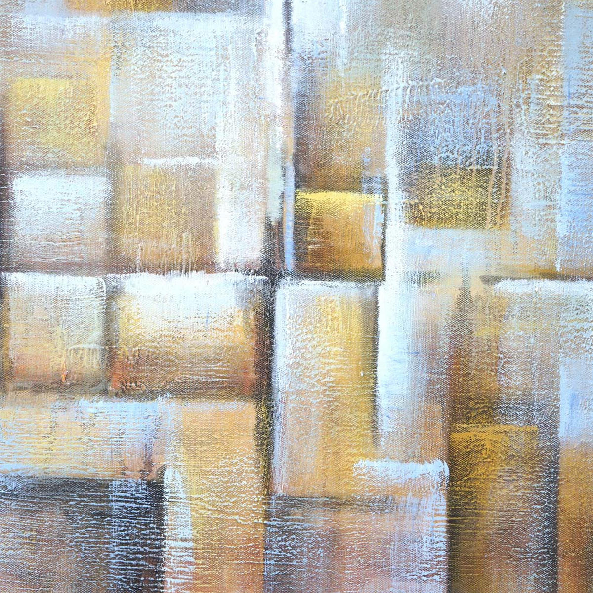 ÖLGEMÄLDE CUBES HANDGEMALT Mehrfarbig - Multicolor, Textil (100/100cm) - MCW