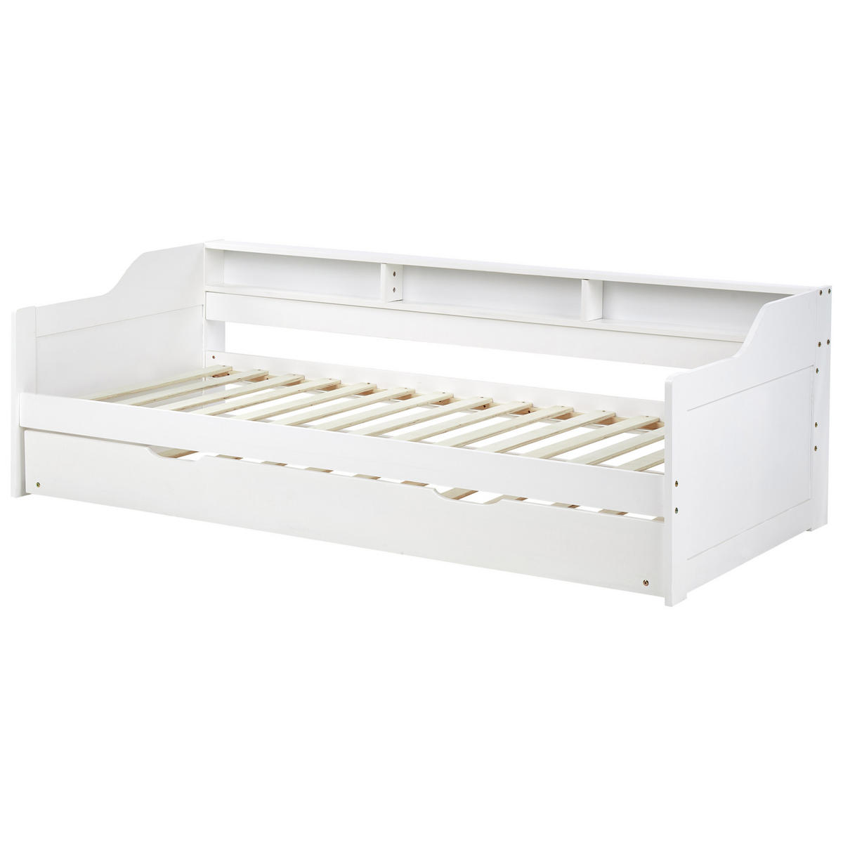 TAGESBETT 90/200cm Weiß Edern - Weiß, Holz (90/200cm) - Beliani