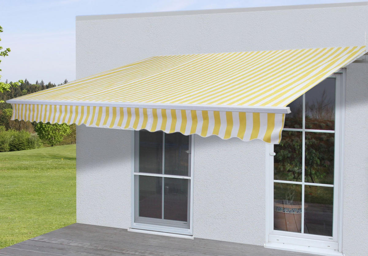 ALU-MARKISE Gelb, Weiß - Gelb/Weiß, Textil (400/18/300cm) - MCW