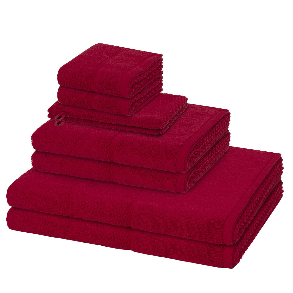 FROTTIERSET Pearl 8-teilig - Rot, Textil (50/100cm) - MÖVE
