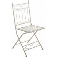 GARTENKLAPPSTUHL Metall Antik-Creme - Creme, Metall (40/95/40cm) - CLP