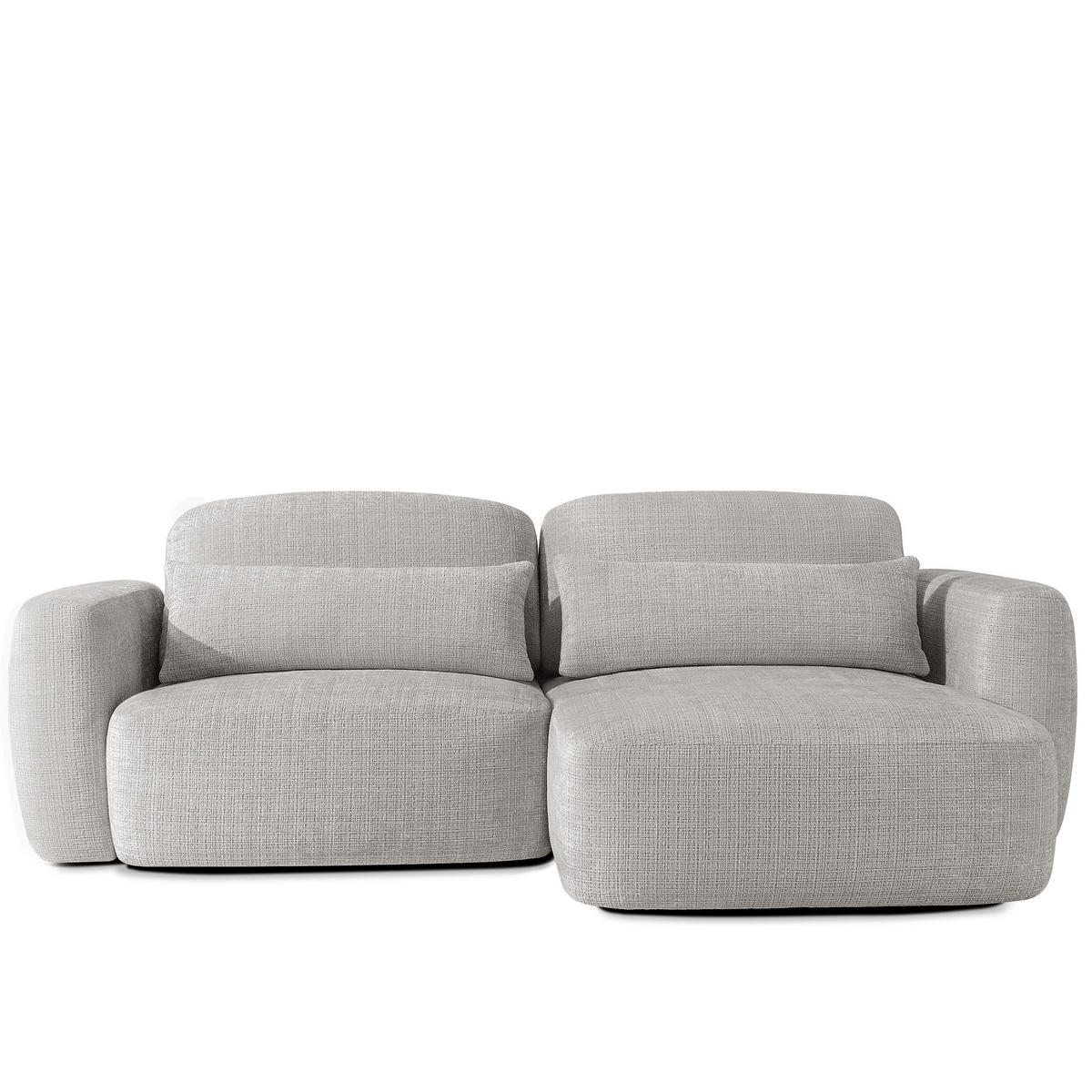 SITZGARNITUR ELOSA - Hellgrau, Holz/Textil (245/85/165cm) - KONSIMO®