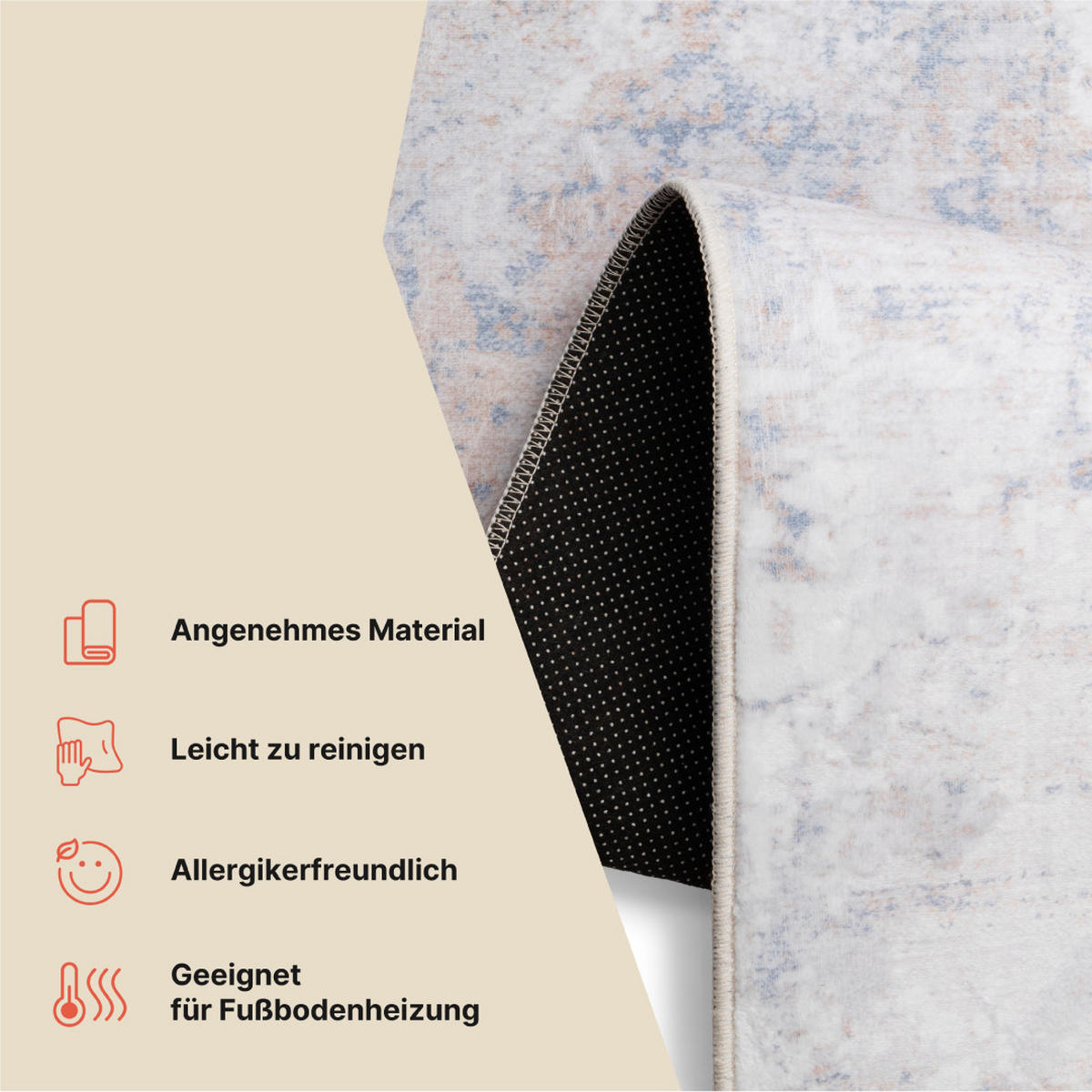 TEPPICH ASH Hellgrau 80/150 cm - Hellgrau, Textil (80/150cm) - Tapiso