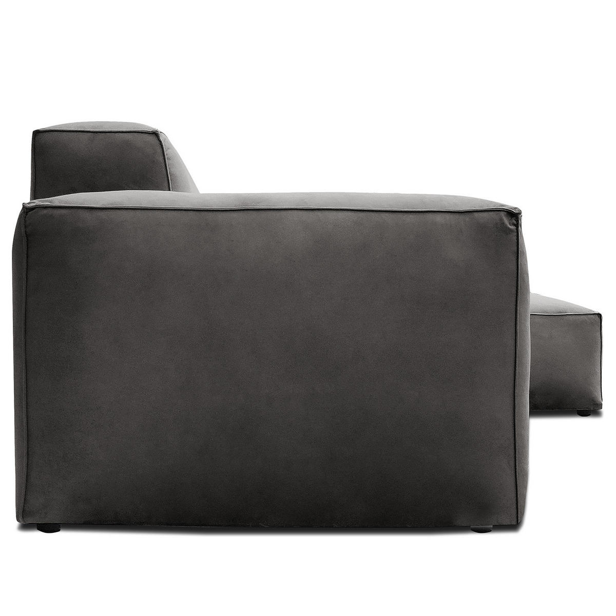 ECKSOFA mit Longchair - Schwarz/Grau, Kunststoff/Textil (345/170cm) - home24