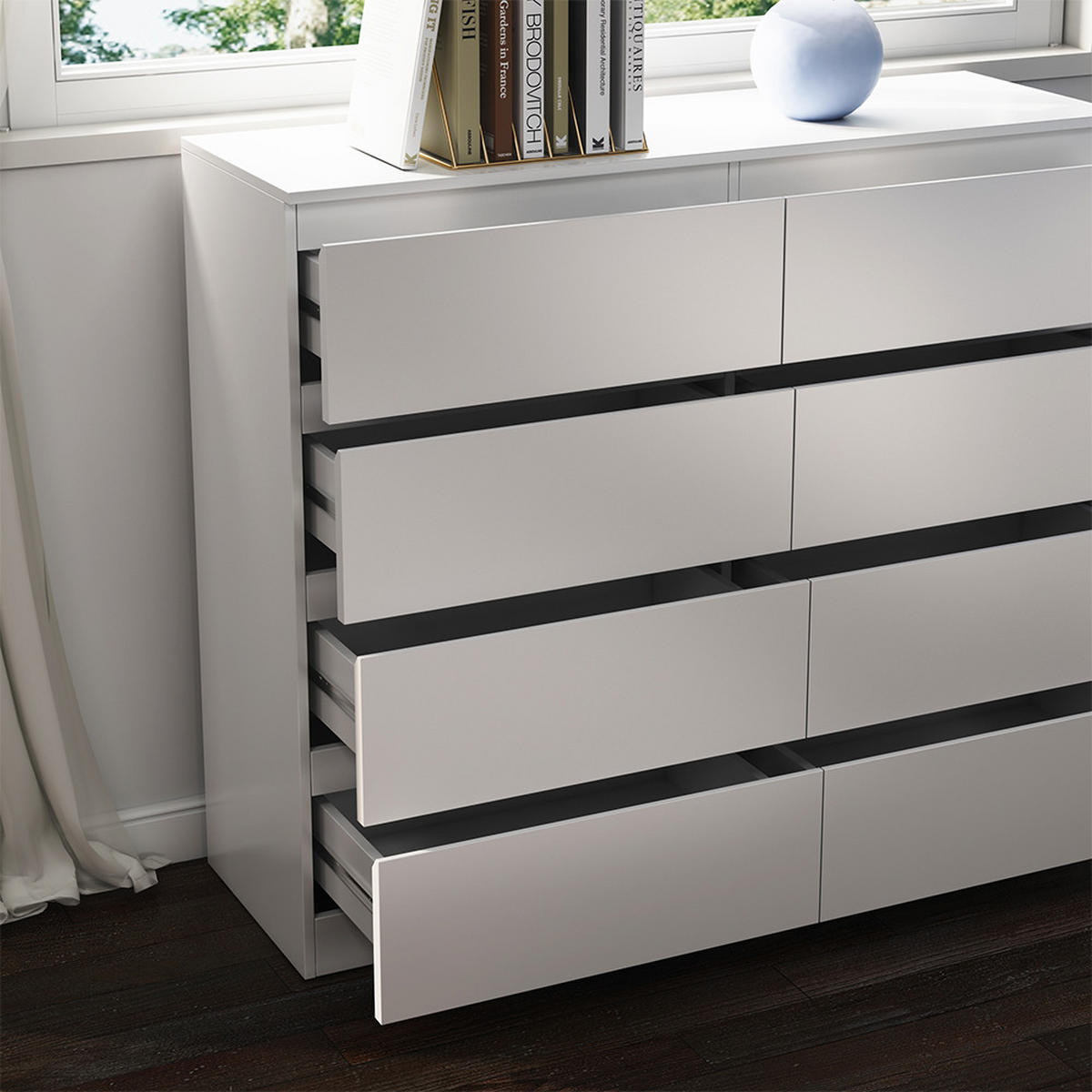 KOMMODE Calisto Weiß 120 x 101.5 cm - Weiß, Holzwerkstoff (39/101.5/120cm) - Vicco