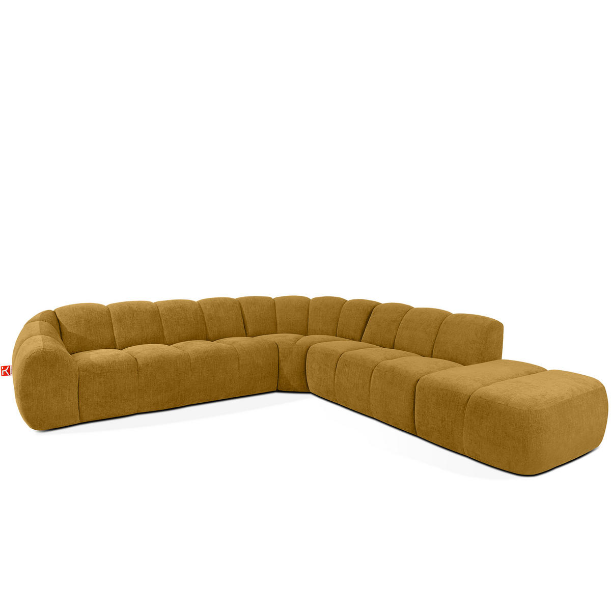ECKSOFA RECHTS FLAVA, Honigfarben - Honig, Holz/Holzwerkstoff (310/314cm) - KONSIMO®