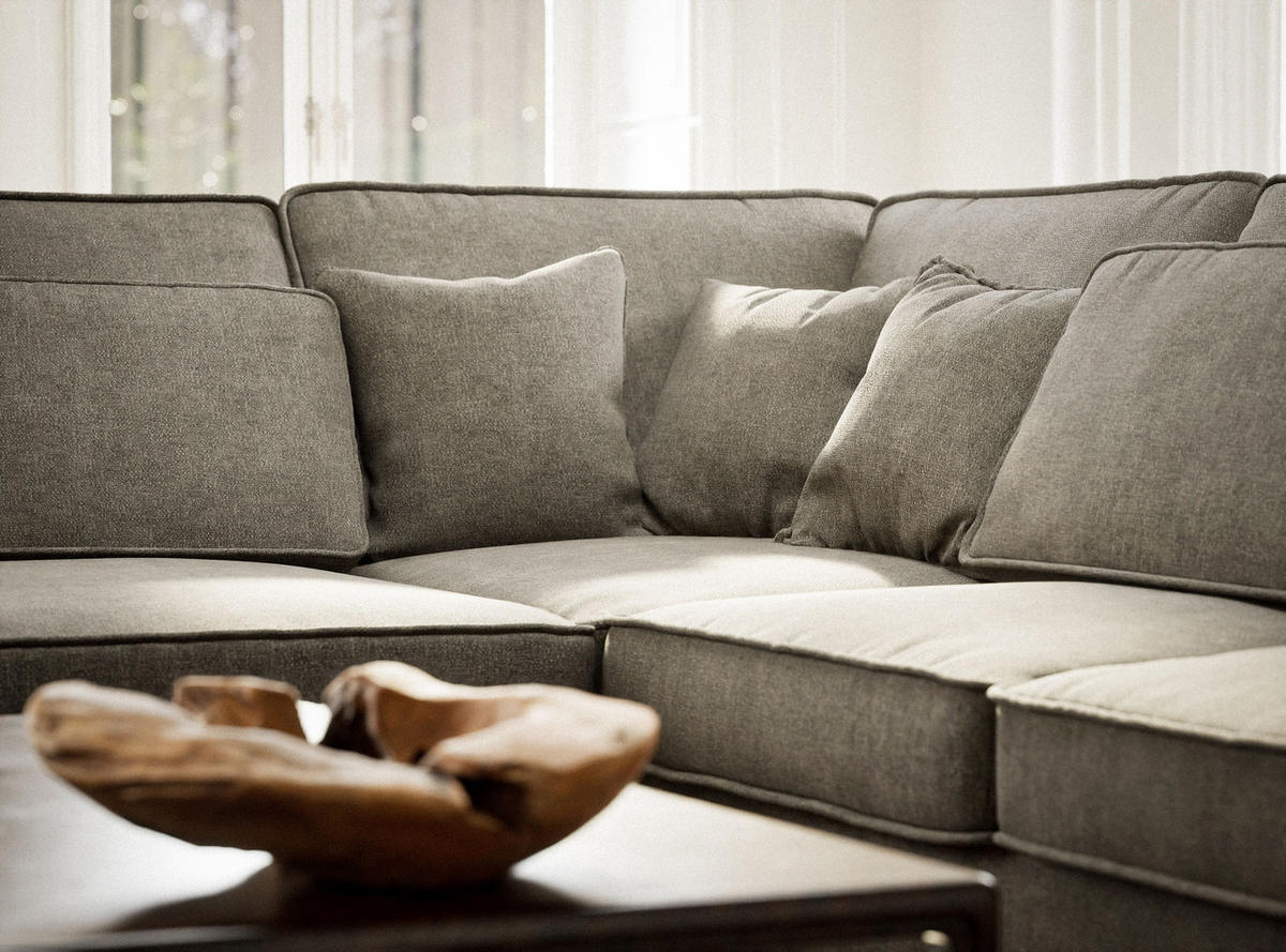 ECKSOFA Kirou Braun Chenille-Stoff - Links Seite - Schwarz/Braun, Holz/Holzwerkstoff (225/311cm) - Maison de Reve