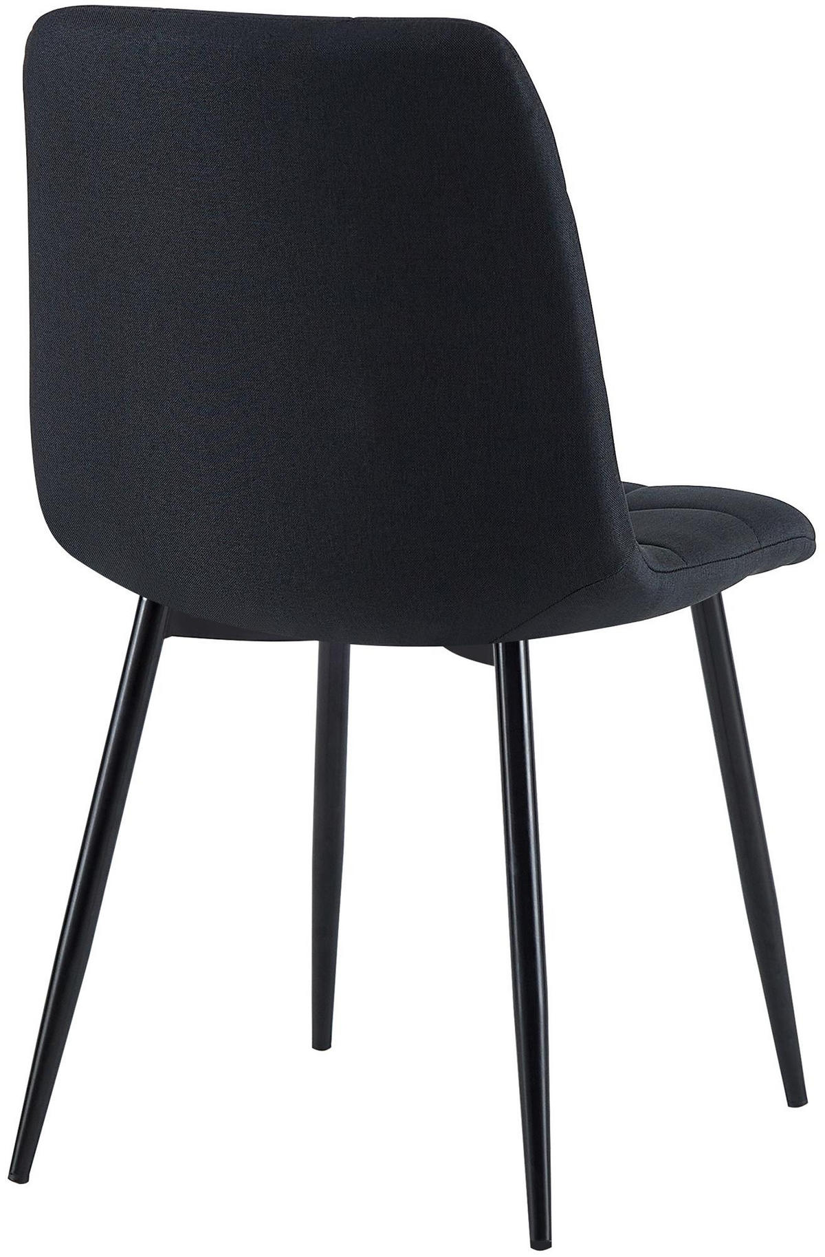STUHL 2er Set Stoff Schwarz - Schwarz, Textil/Metall (45/84/55cm) - CLP