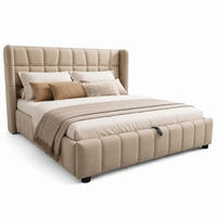 POLSTERBETT mit Stauraum und Lattenrost 180x200 cm Stoff Beige - Beige, Metall (180/200cm) - Meubliv