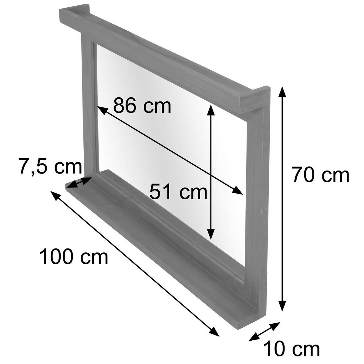 WANDSPIEGEL Braun - Braun, Holz (100/70/10cm) - MCW