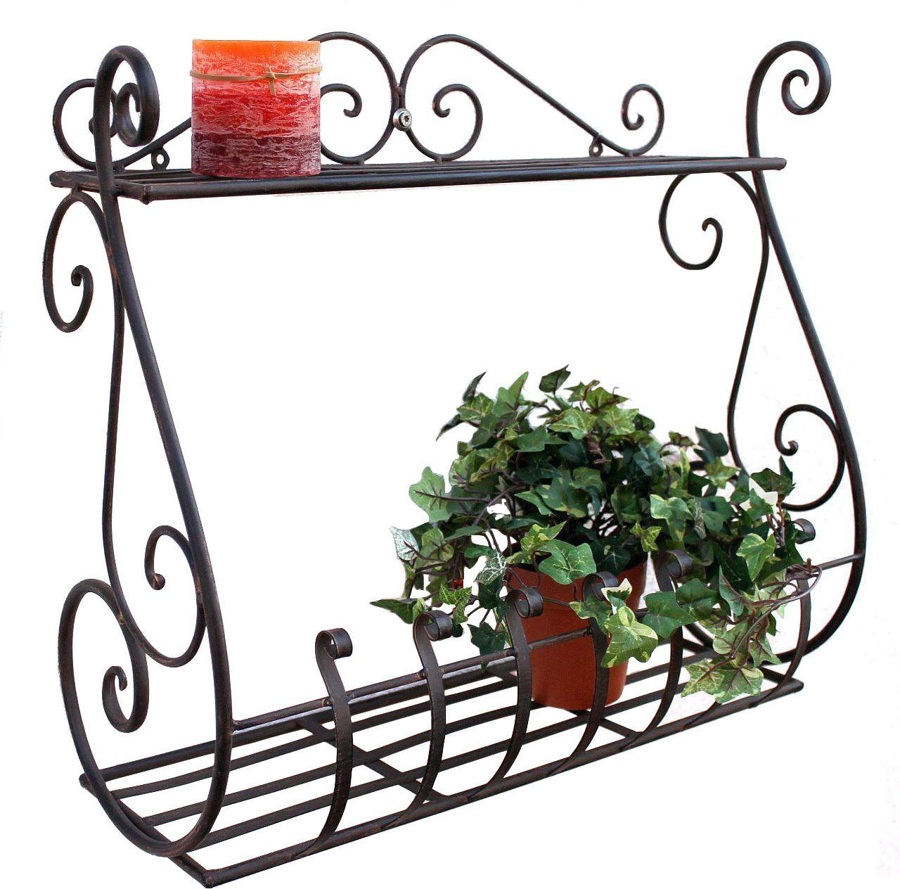 WANDBLUMENHALTER Sebino aus Metall Schwarz 50 cm - Schwarz, Metall (50/44/21cm) - DanDiBo