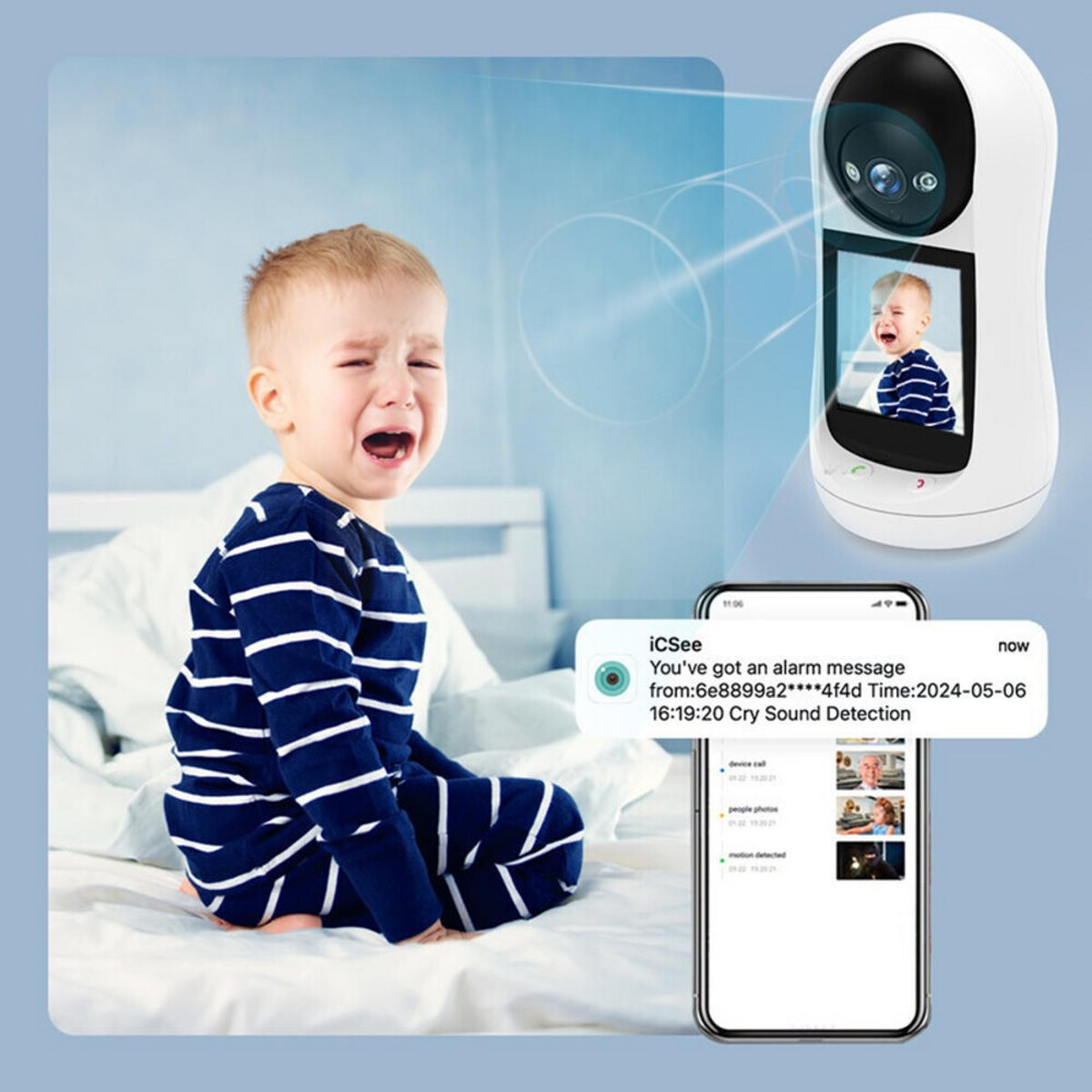 BABYPHONE,3 Megapixel，EU-Stecker - Weiß, Kunststoff - Authentics