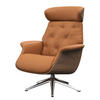 RELAXSESSEL - Echtleder - Chromfarben/Cognac, Leder/Metall (83/110/83cm) - home24