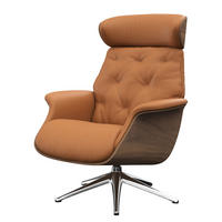 RELAXSESSEL - Echtleder - Chromfarben/Cognac, Leder/Metall (83/110/83cm) - home24