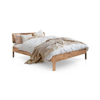 MASSIVHOLZBETT PENNY 200x200 MIT HOLZKOPFTEIL Wildeiche - Wildeiche, Holz (200/200cm) - byoak