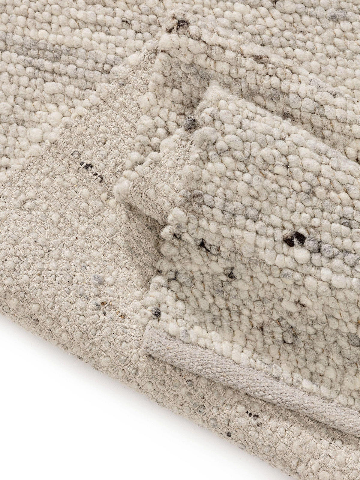 WOLLTEPPICH Finn Ivory Hellgrau 70x200 cm - Creme, Textil (70/200cm) - benuta Pure