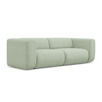 3-SITZER SOFA Strukturstoff Stoff Grün - Schwarz/Hellgrün, Kunststoff/Textil (228/70/89cm) - Makamii