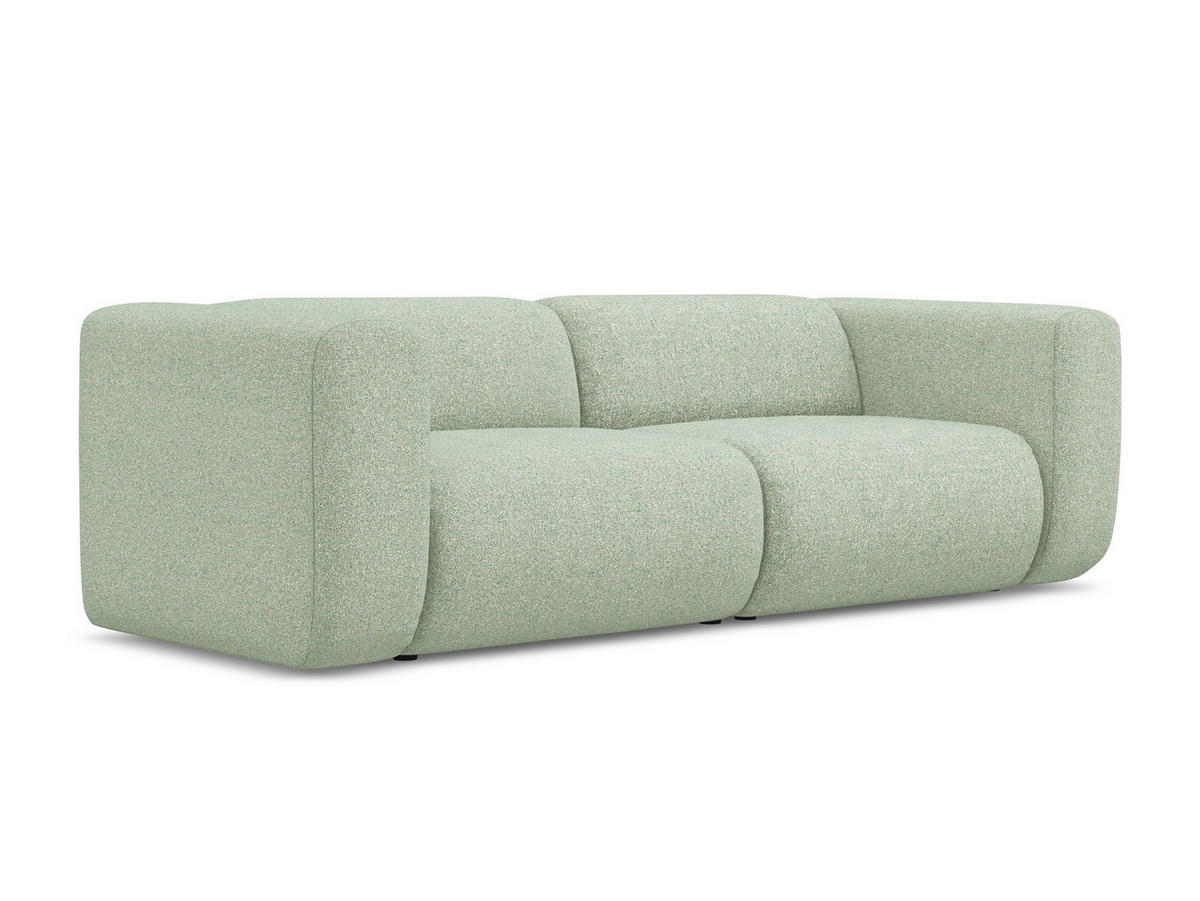 3-SITZER SOFA Strukturstoff Stoff Grün - Schwarz/Hellgrün, Kunststoff/Textil (228/70/89cm) - Makamii