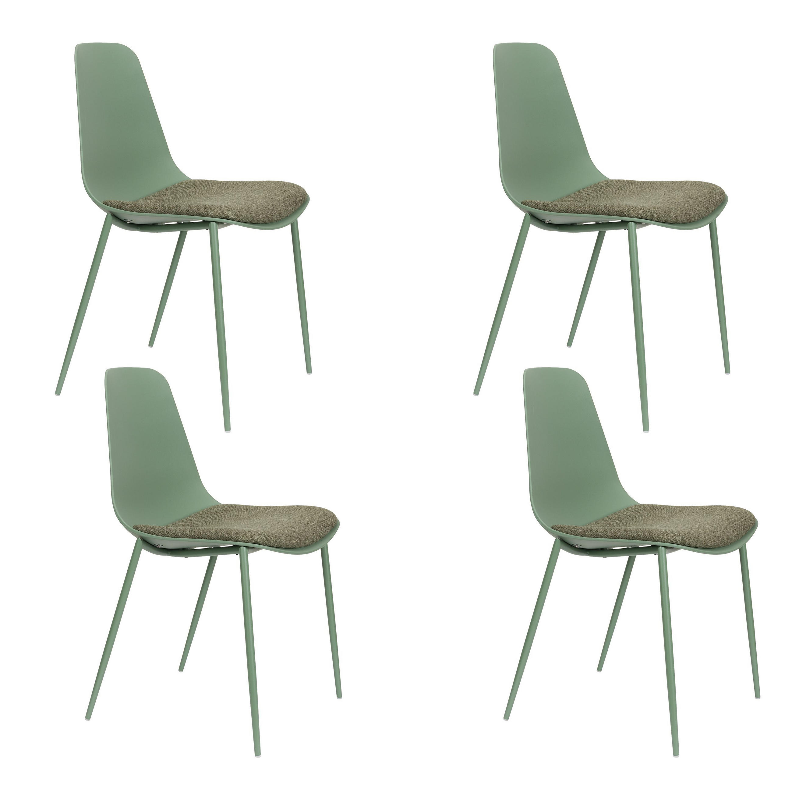 ESSZIMMERSTUHL Jeffrey Grün - 4 er Set - Grün, Kunststoff (49/88/48.5cm) - Housecraft Living