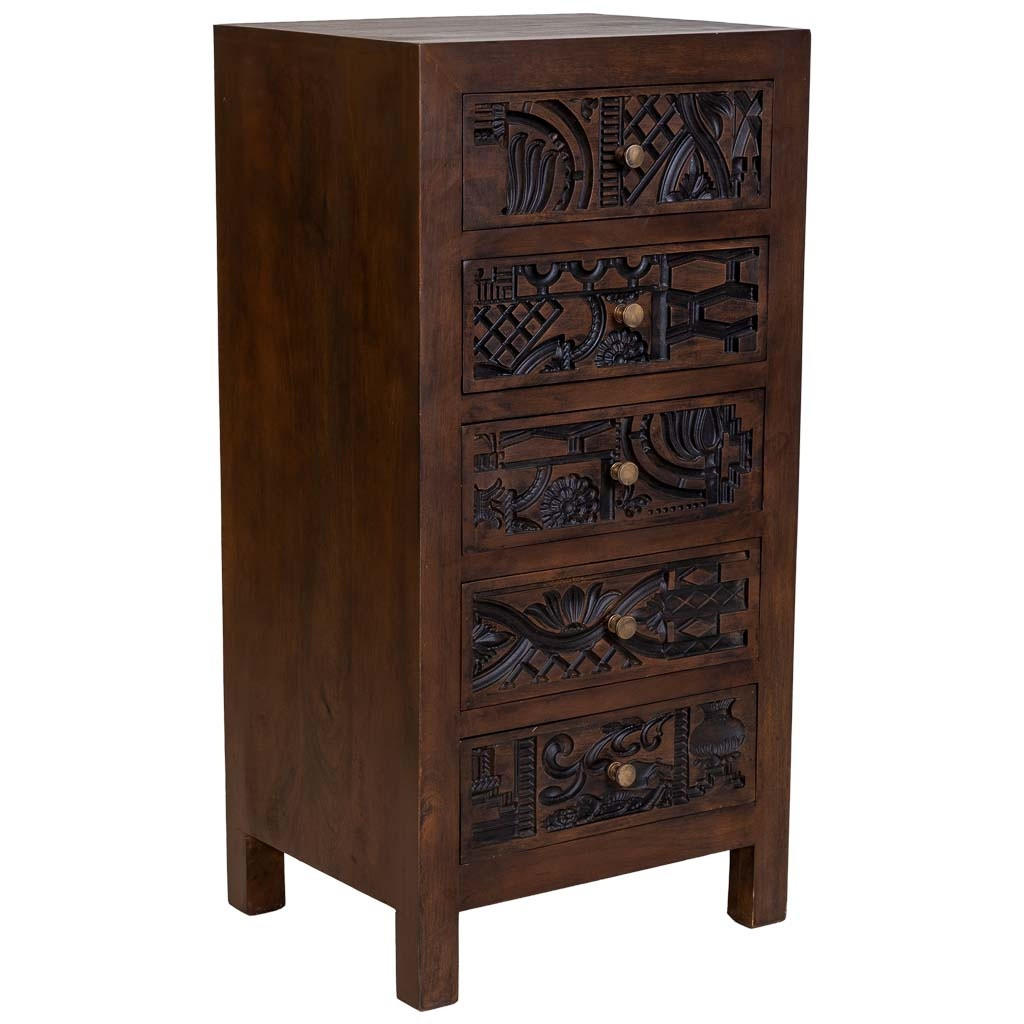 KOMMODE aus holz 45x40x100cm - Braun, Holz (45/100/40cm) - Wanderlust