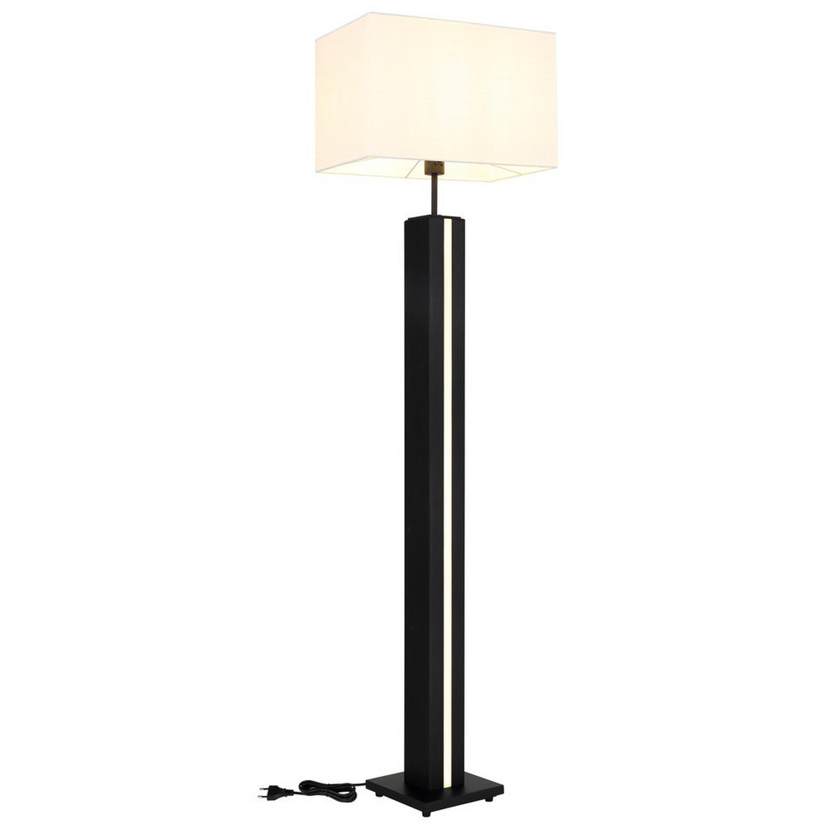 LED STEHLEUCHTE FOREST MDF Holzoptik dunkel, dimmbar - Schwarz, Metall (40/27/150cm) - Nowa