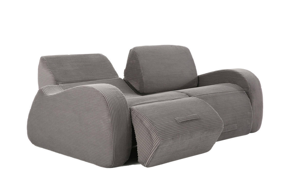 ECKSOFA 247/115/76 cm Grau mit Schlaffunktion - Grau, Textil (115/247cm) - Oxeza