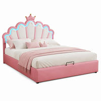 POLSTERBETT mit LED und Stauraum 140x200 cm Pink - Rosa, Metall (140/200cm) - Meubliv