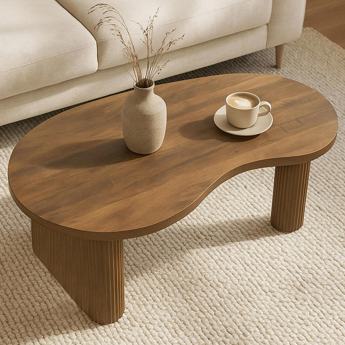 COUCHTISCH organisch Braun - Braun, Holz (60/110/45cm) - MCW