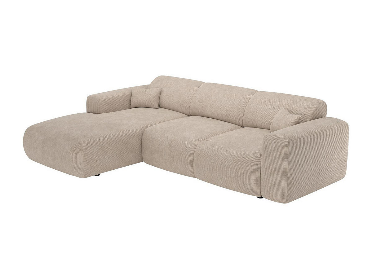 SCHLAFSOFA - 5 Personen - Samt, Stoff - Beige - - Beige, Textil (283/77/180cm) - Vente-Unique